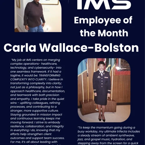 Carla, the IMS Employee of the Month for May