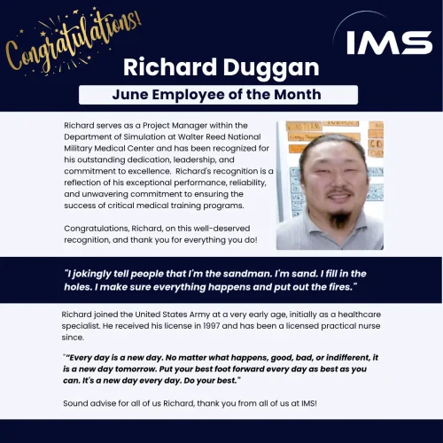 Image with a picture of Richard Duggan and quotes about his work at WRMC